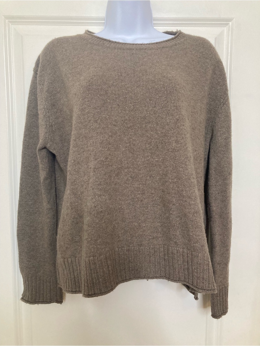 Jenni Kayne Everyday Sweater Crewneck Wool Cashmere Women’s XL Taupe Pullover